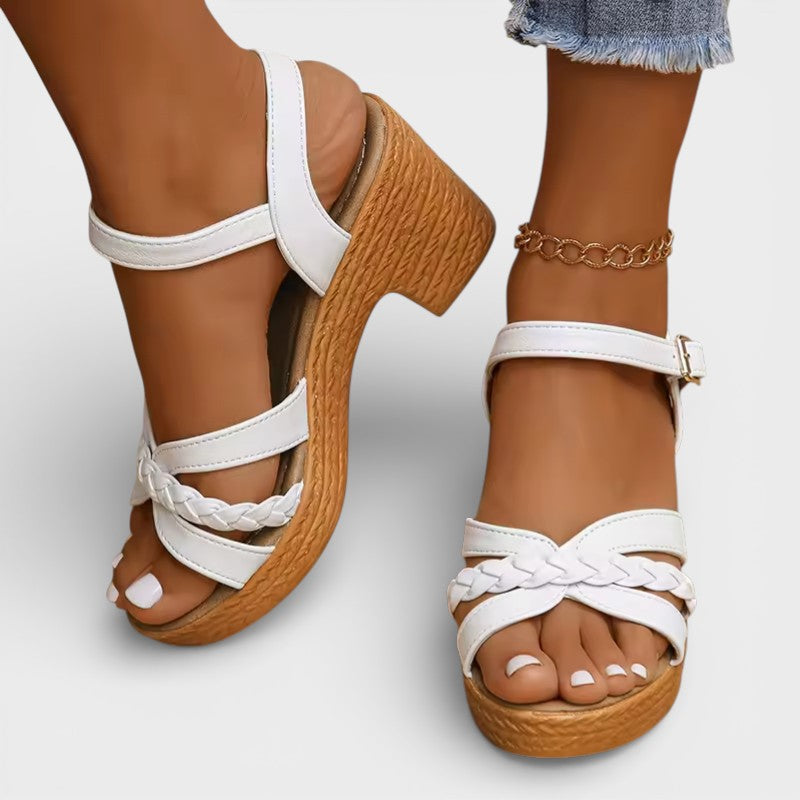 Sandales Talon Haut Tressées Femme