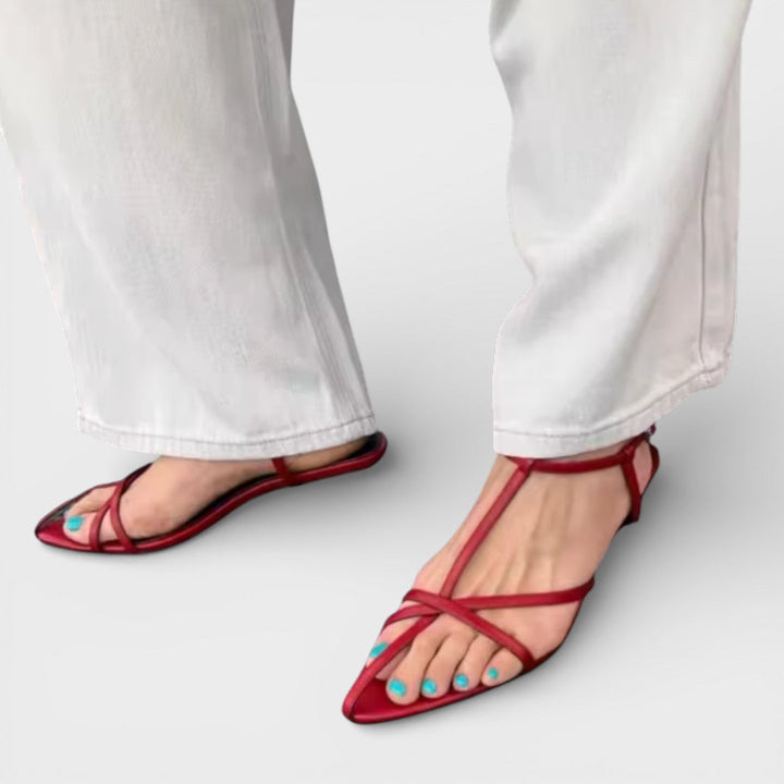 Sandales Gladiateur Talon Bas Femme