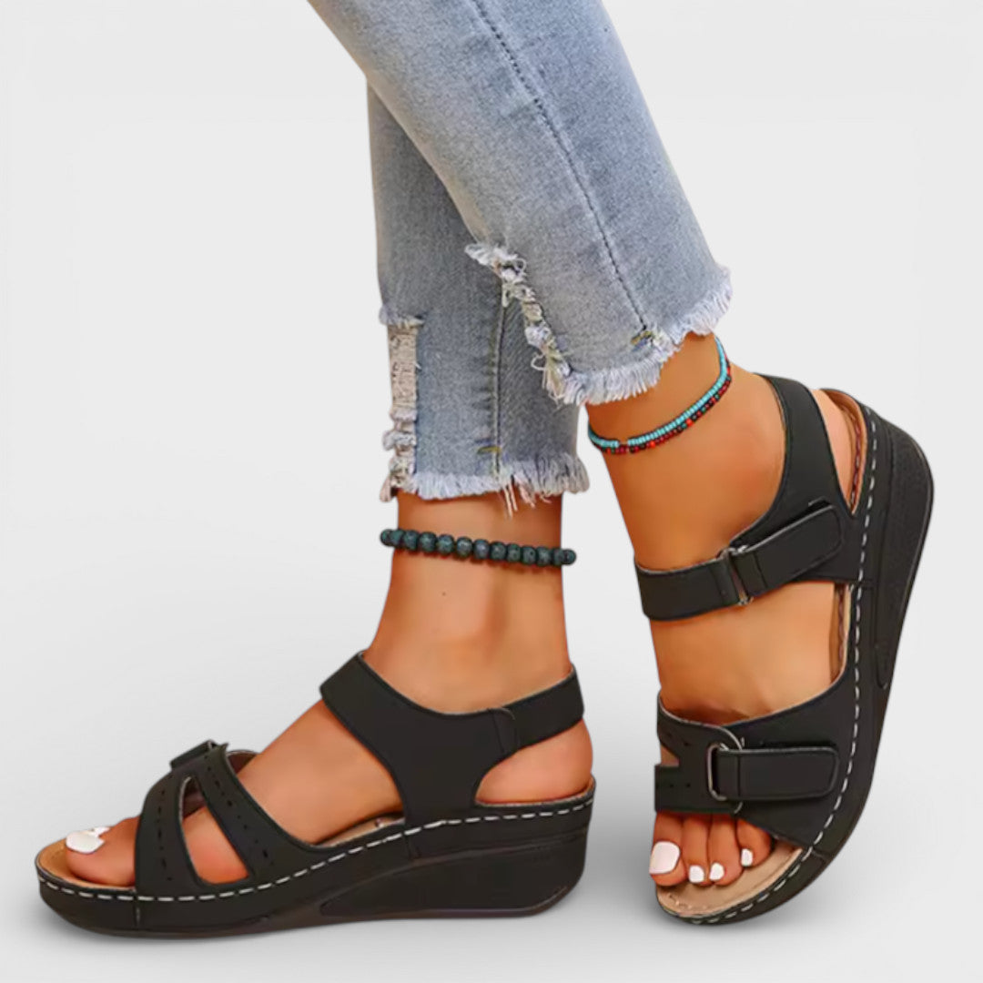 Sandales Compensées Femme Bride Croisée