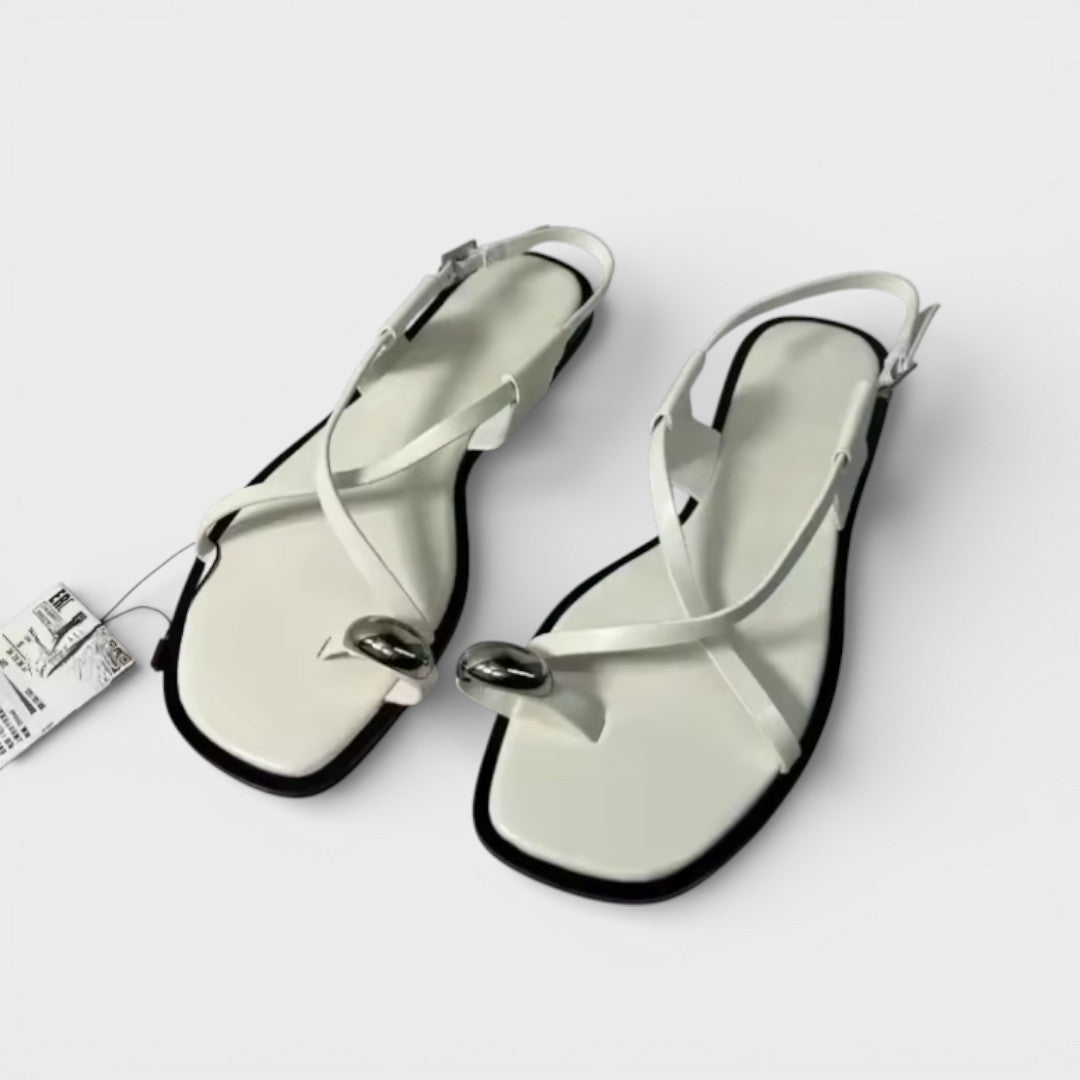 Sandales Plates Cordon Croisé Femme