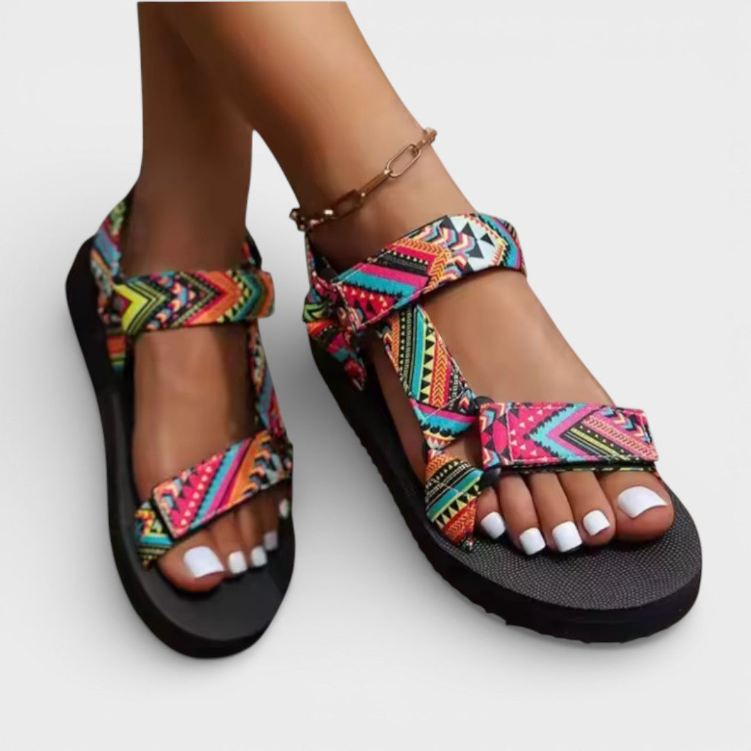 Sandales Plateforme Brides Colorées Femme