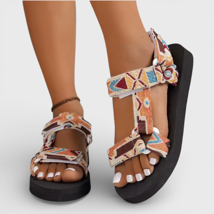 Sandales Plateforme Brides Colorées Femme