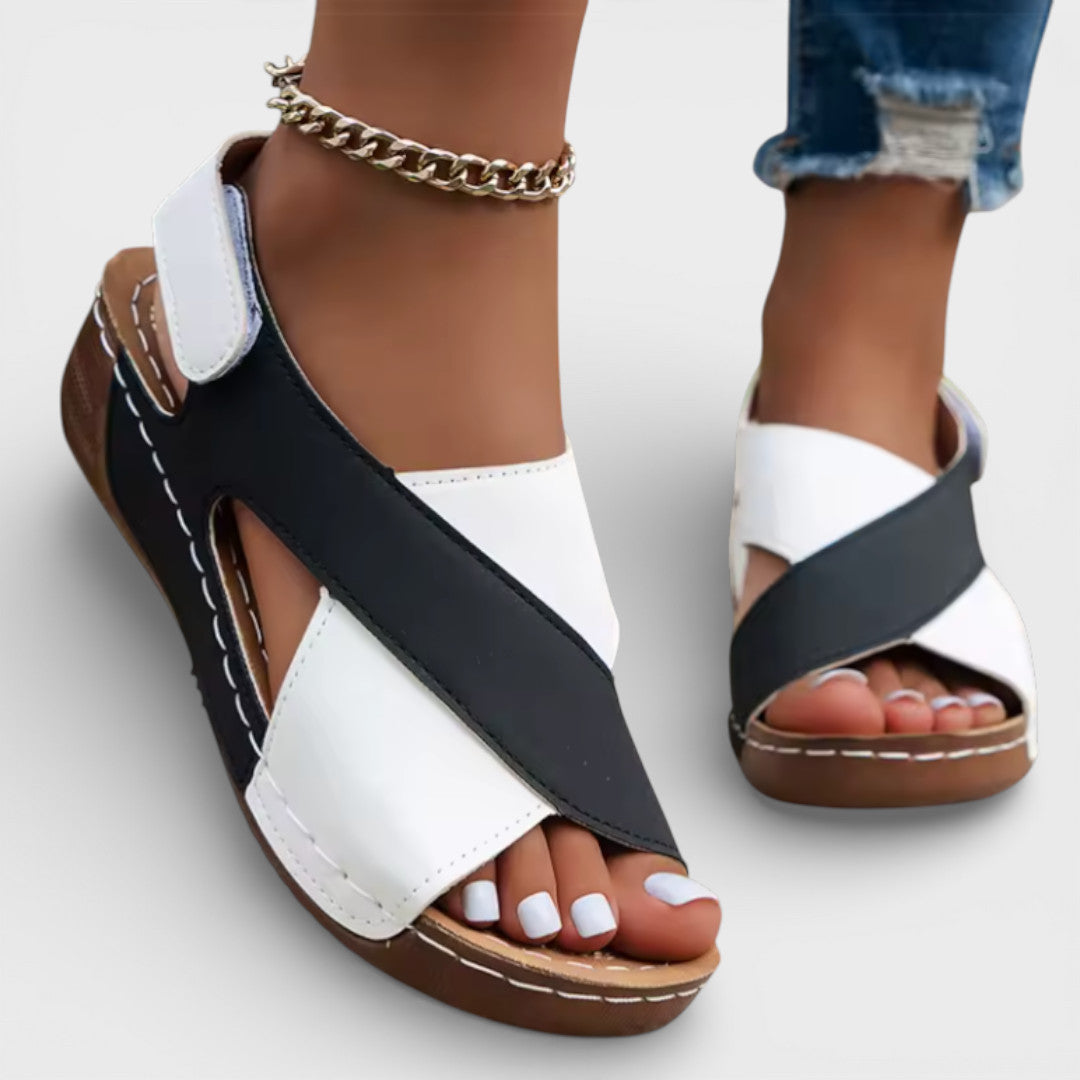Sandales Compensées Bride Croisée Femme