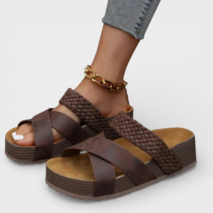 Sandales Plateforme Brides Tressées Femme