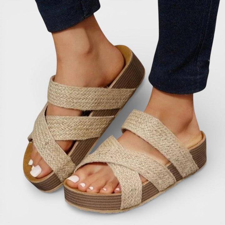 Sandales Plateforme Brides Tressées Femme