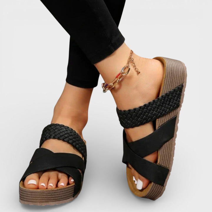 Sandales Plateforme Brides Tressées Femme