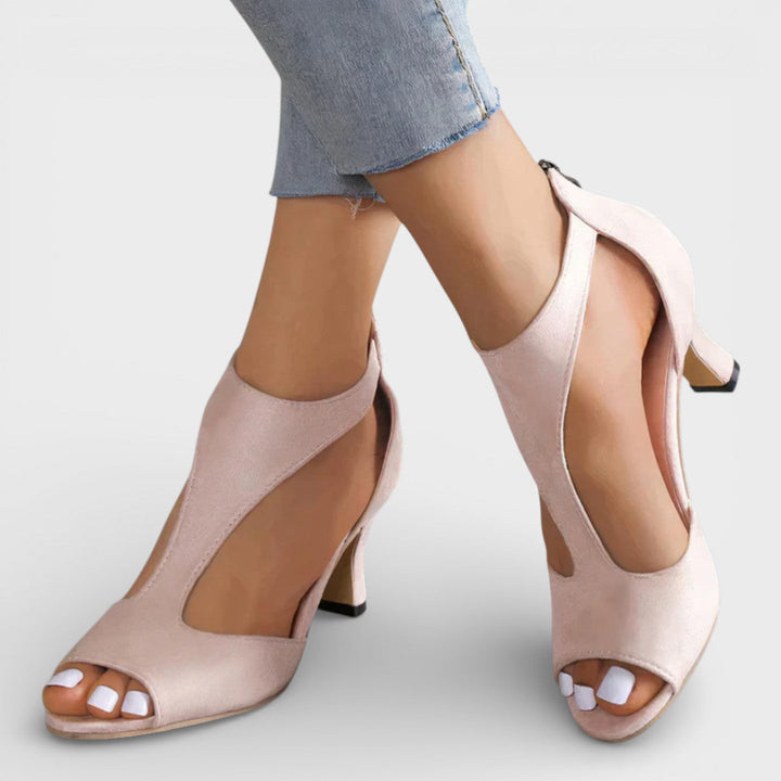 Sandales Talon Moyen Peep Toe Femme