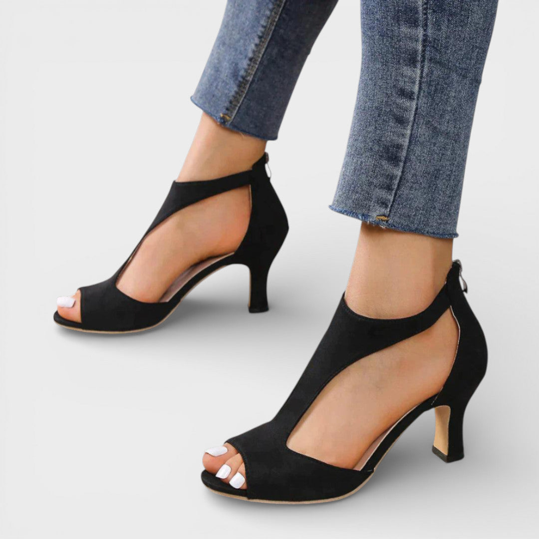 Sandales Talon Moyen Peep Toe Femme