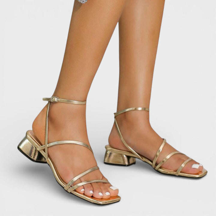 Sandales Talon Bloc Élégantes Femme