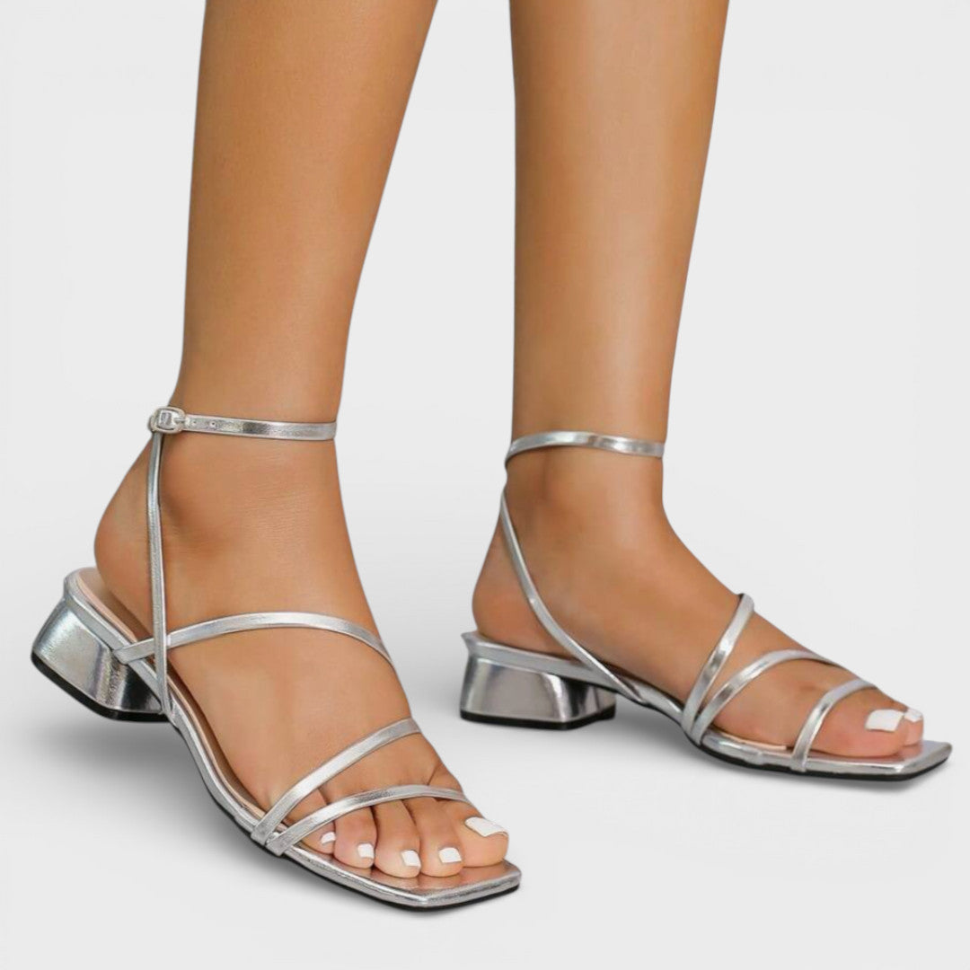 Sandales Talon Bloc Élégantes Femme