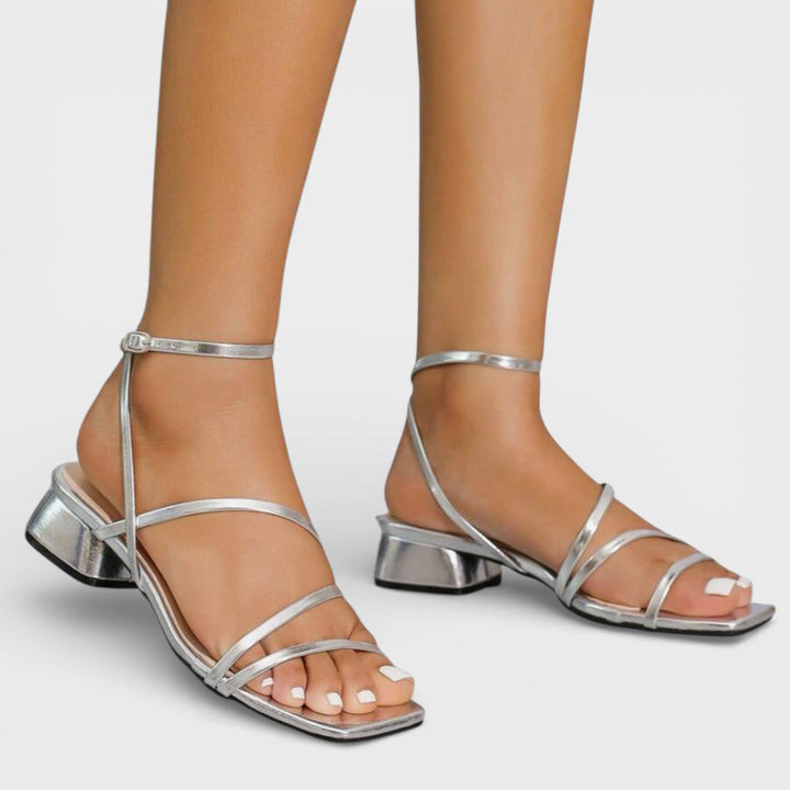 Sandales Talon Bloc Élégantes Femme