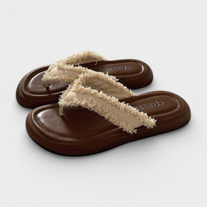 Sandales Plates Franges Bohème Femme