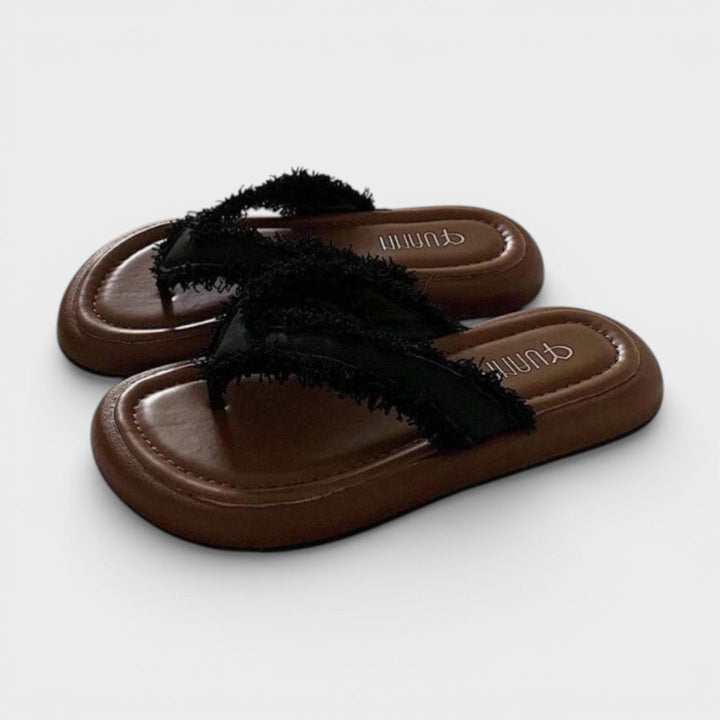 Sandales Plates Franges Bohème Femme