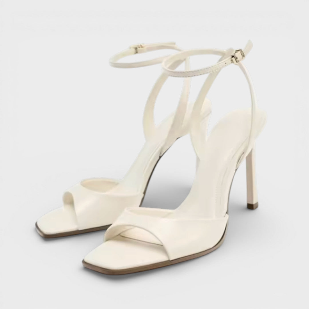 Sandales Talon Haut Bride Cheville Bout Carré Femme