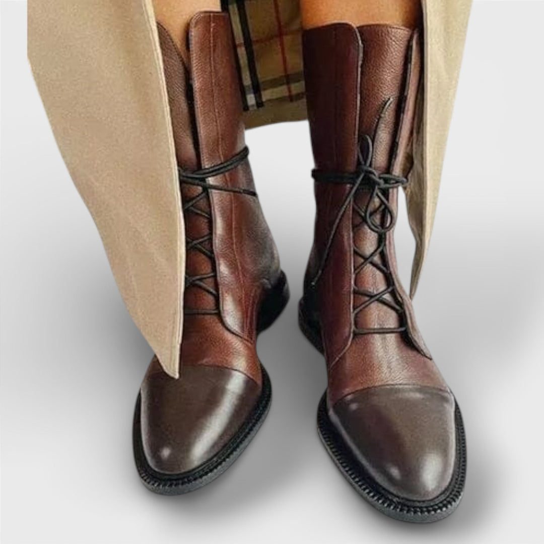 Bottines Lacets Tige Mi-Haute Femme