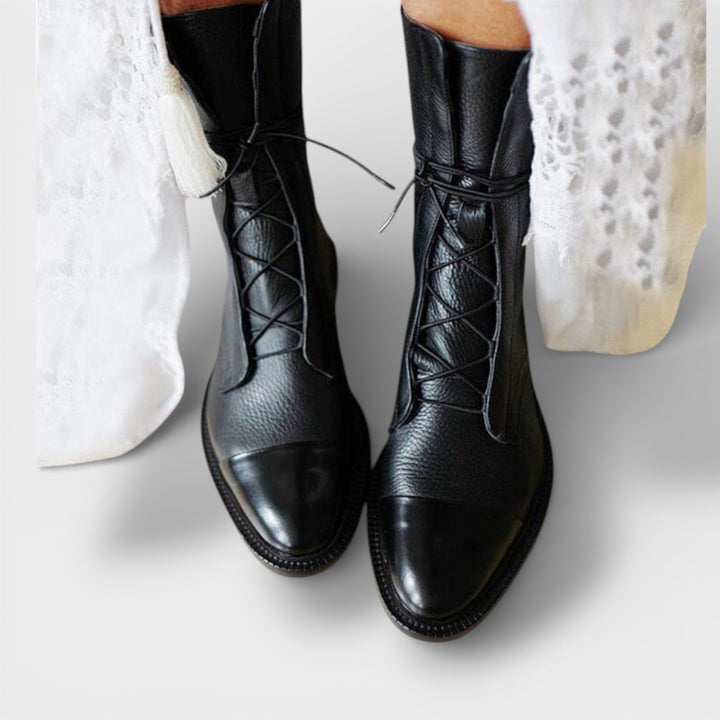 Bottines Lacets Tige Mi-Haute Femme