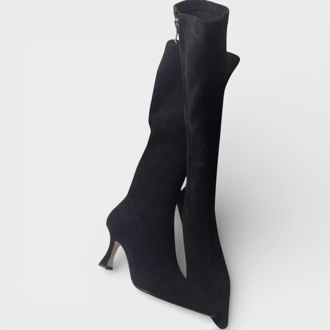 Bottes Hautes Daim Talon Femme