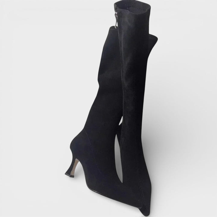 Bottes Hautes Daim Talon Femme