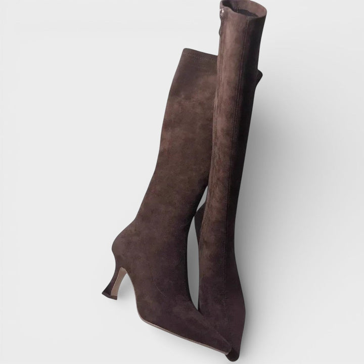 Bottes Hautes Daim Talon Femme