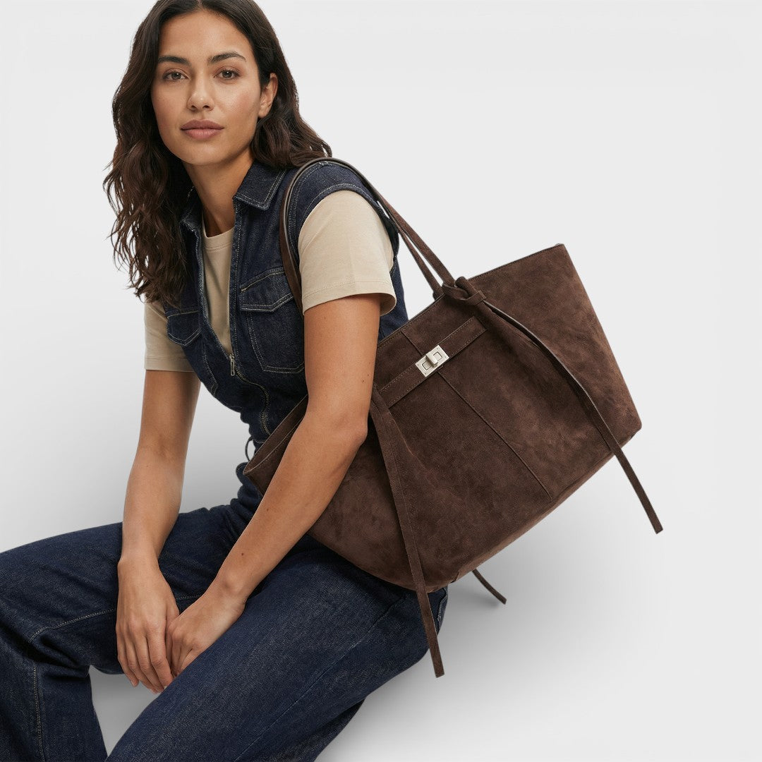 Sac Shopper Structuré Noir Femme