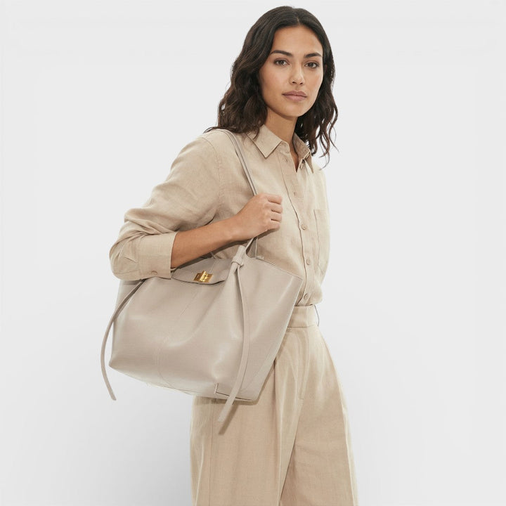 Sac Shopper Structuré Noir Femme