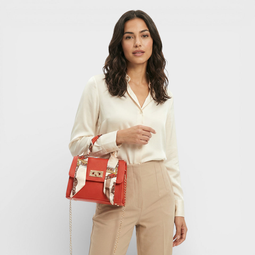 Sac Bandoulière Chaîne Foulard Femme