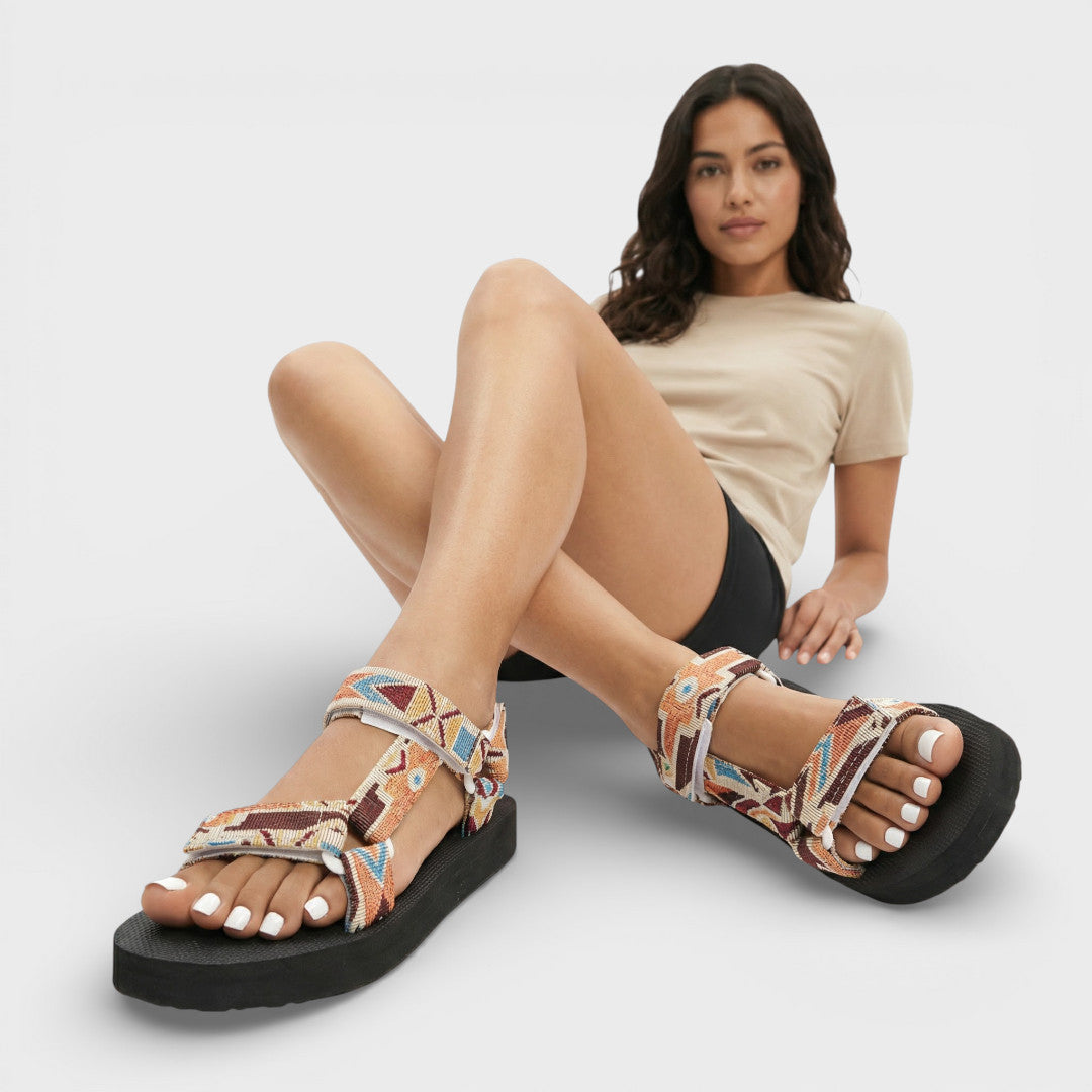 Sandales Plateforme Brides Colorées Femme