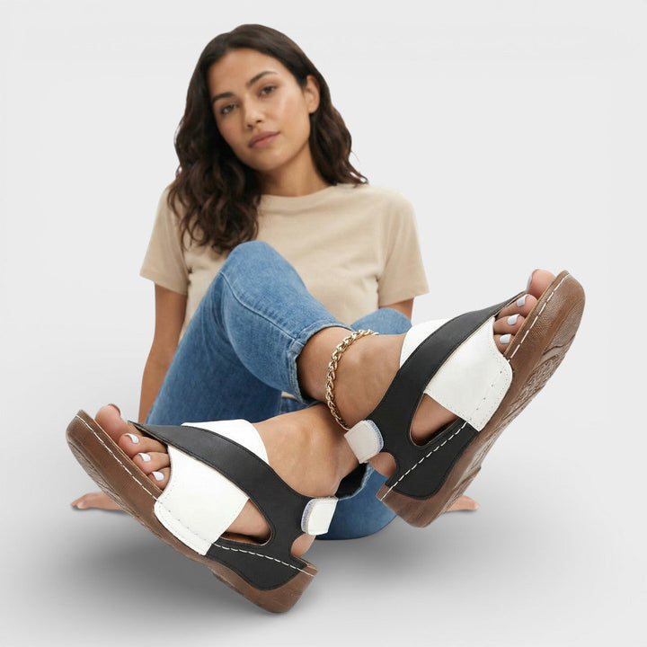 Sandales Compensées Bride Croisée Femme