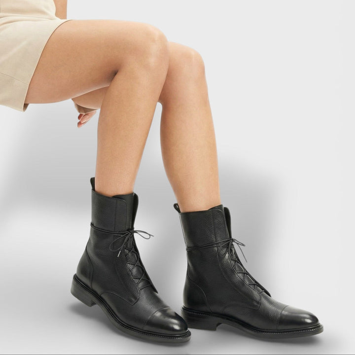 Bottines Lacets Tige Mi-Haute Femme