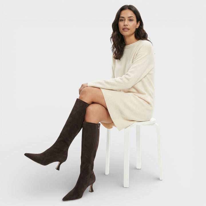 Bottes Hautes Daim Talon Femme