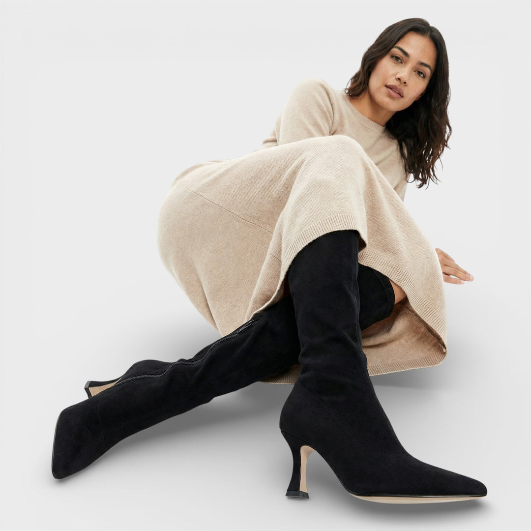 Bottes Hautes Daim Talon Femme