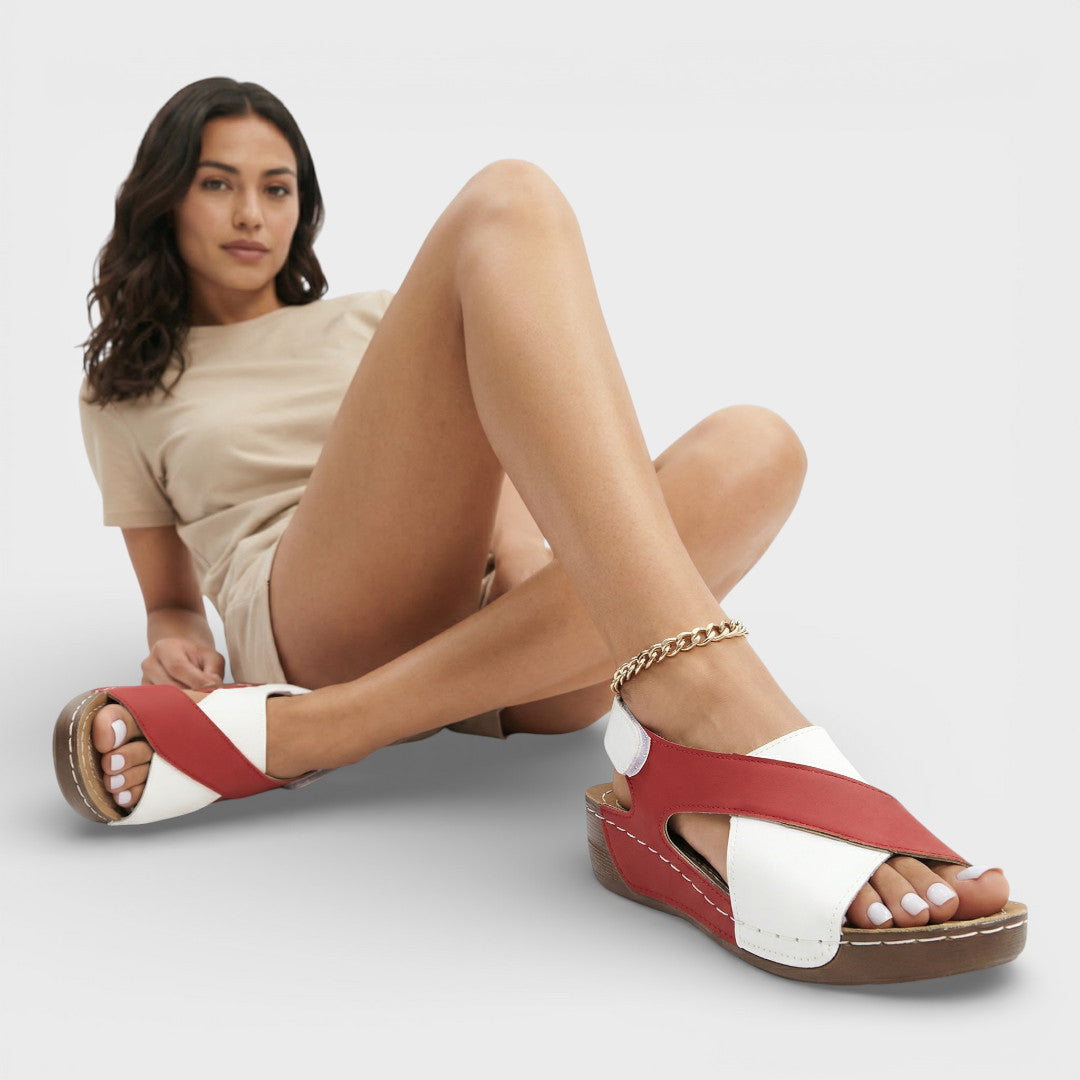 Sandales Compensées Bride Croisée Femme