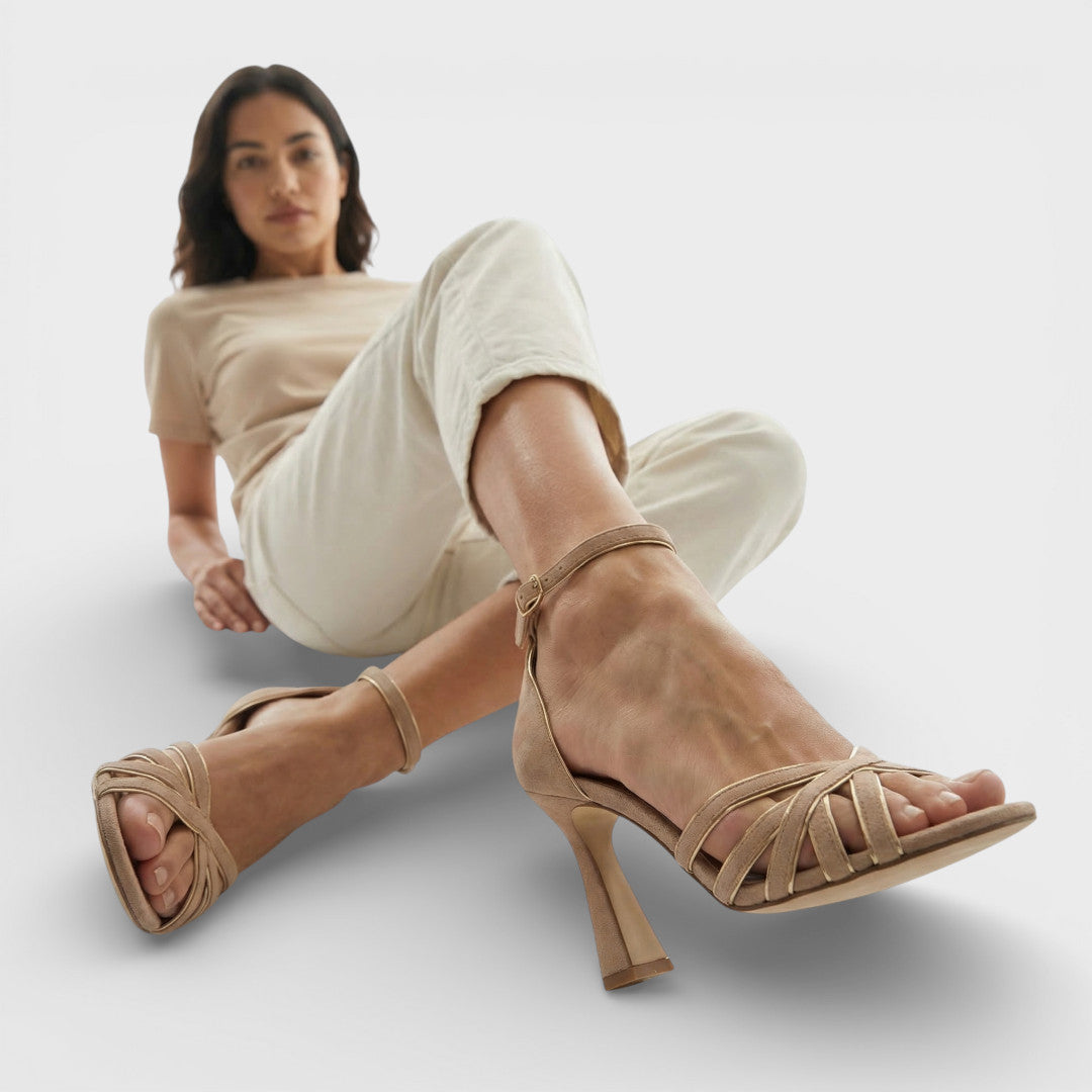 Sandales Talon Bas Patchwork Femme