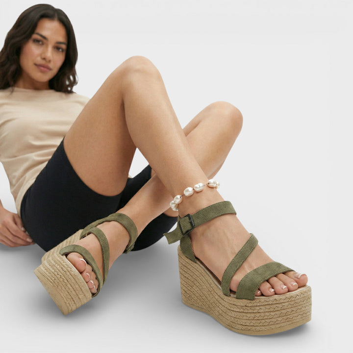 Sandales Espadrilles Compensées Femme