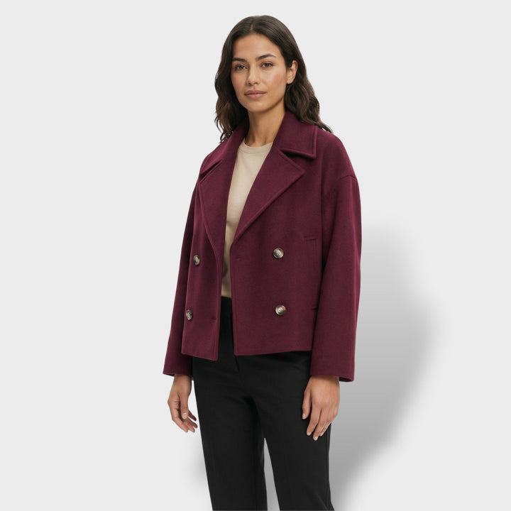 Manteau Court Laine Double Boutonnage Femme
