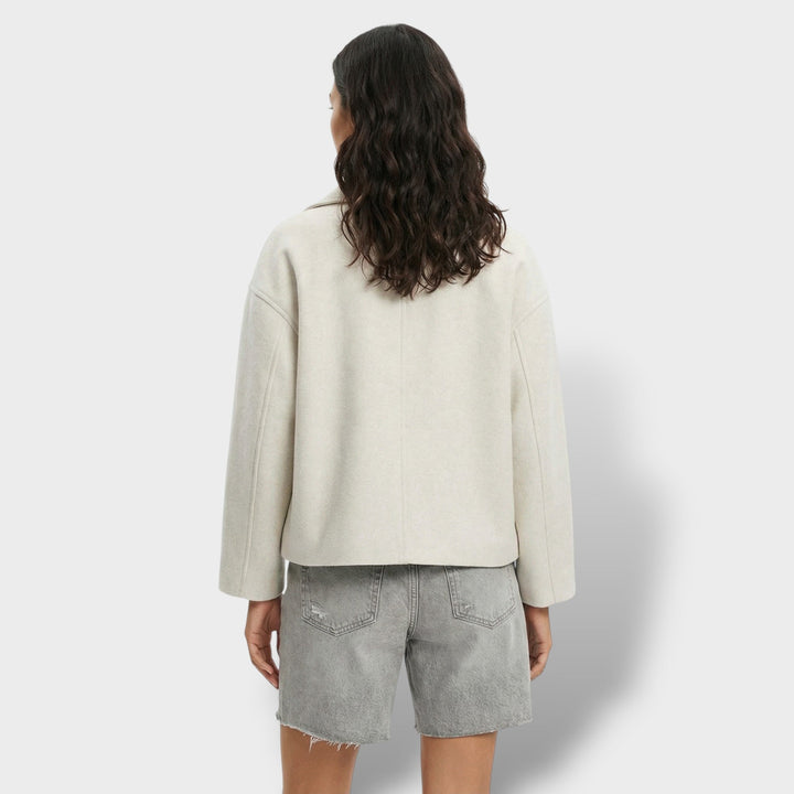 Manteau Court Laine Double Boutonnage Femme