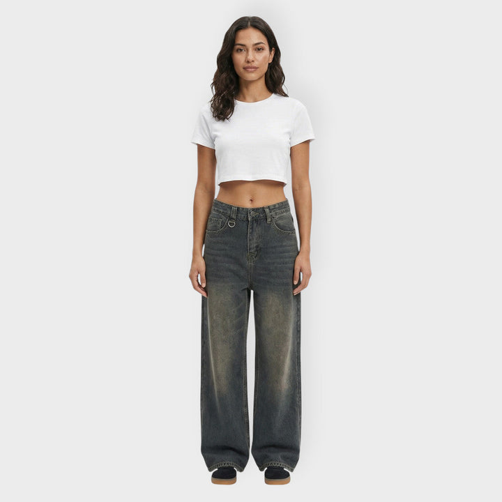 Jean Baggy Wide Leg Délavé Femme