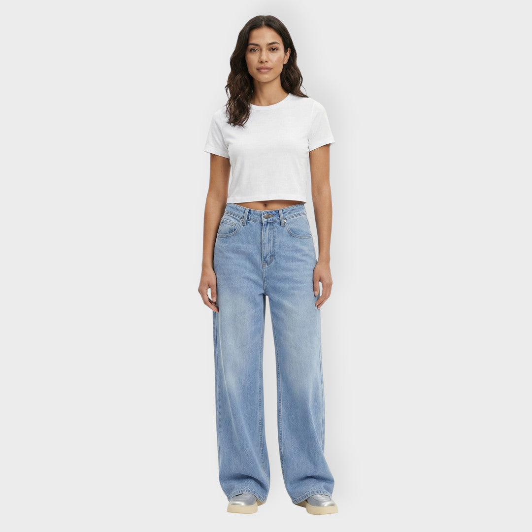Jean Baggy Wide Leg Délavé Femme