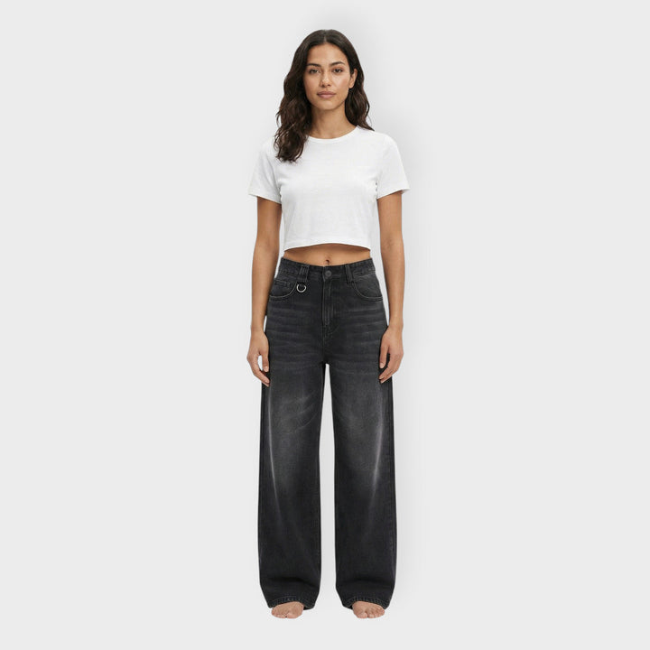 Jean Baggy Wide Leg Délavé Femme
