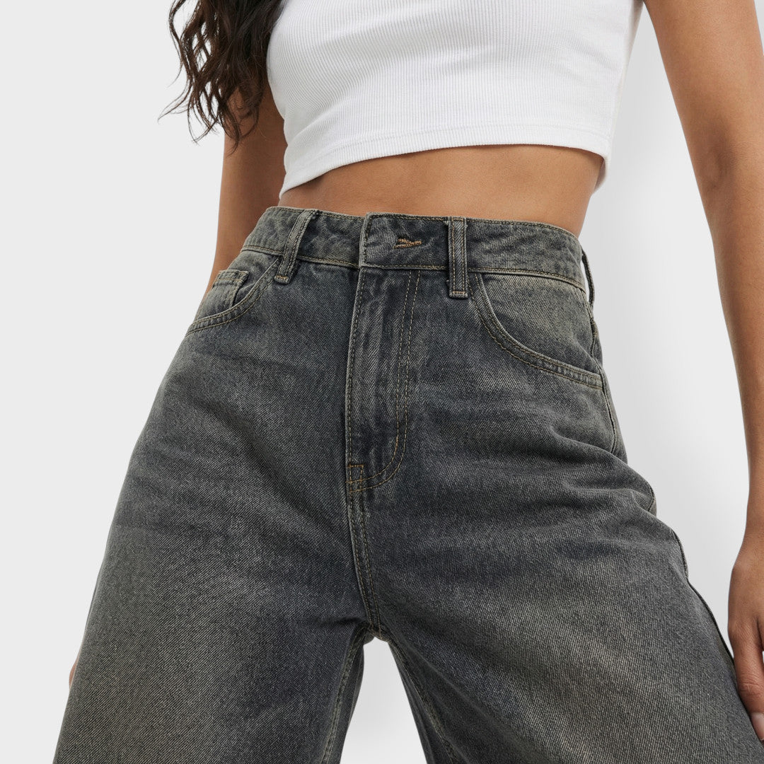 Jean Baggy Wide Leg Délavé Femme
