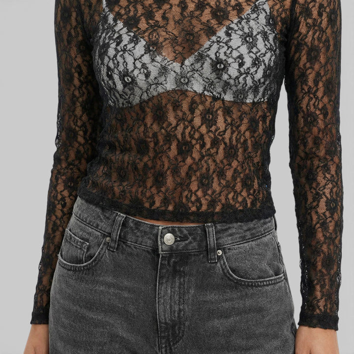 Top Dentelle Transparent Femme