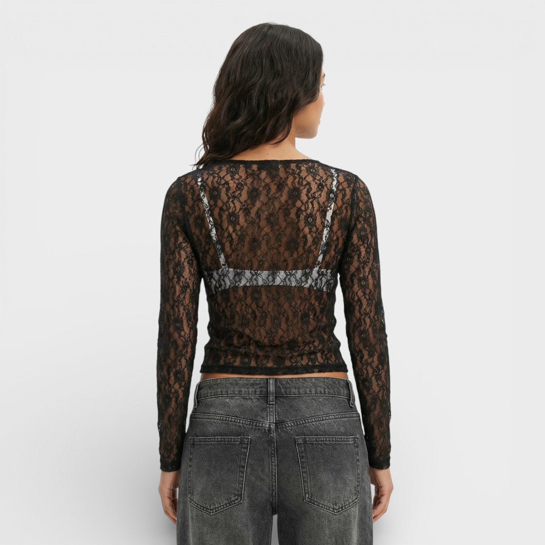 Top Dentelle Transparent Femme