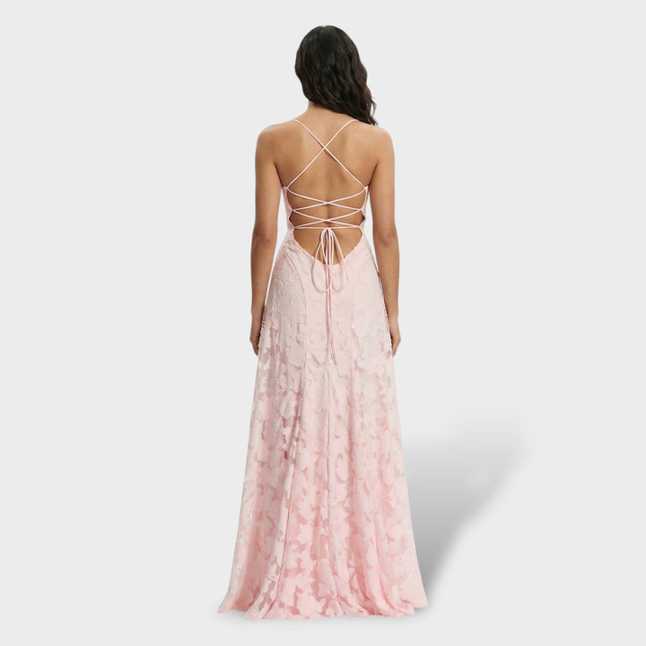 Robe de Soirée Longue Dos Ouvert Florale