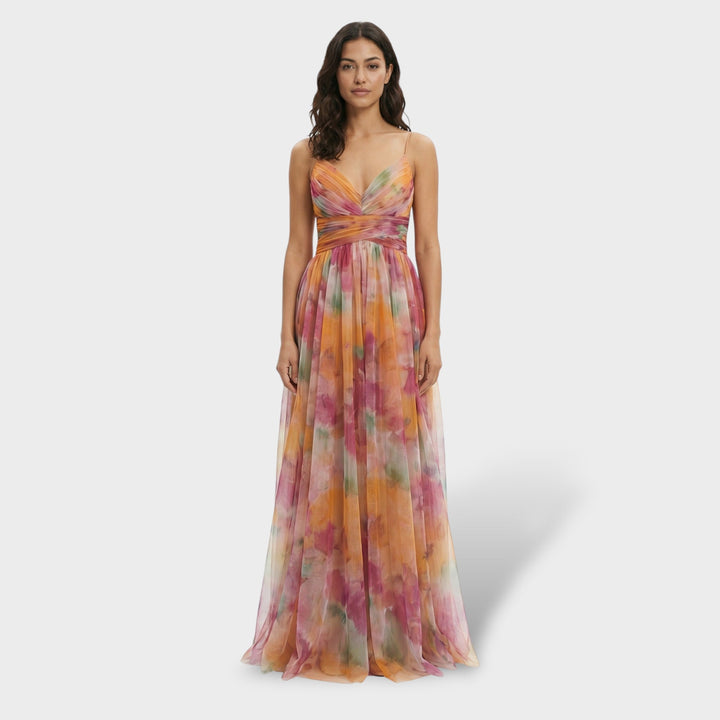 Robe Longue Florale Soirée Bretelles