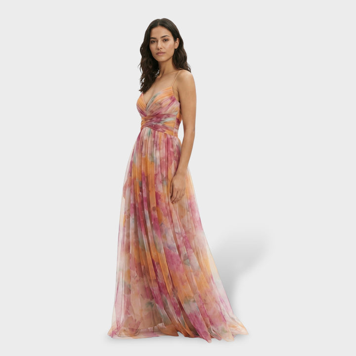 Robe Longue Florale Soirée Bretelles