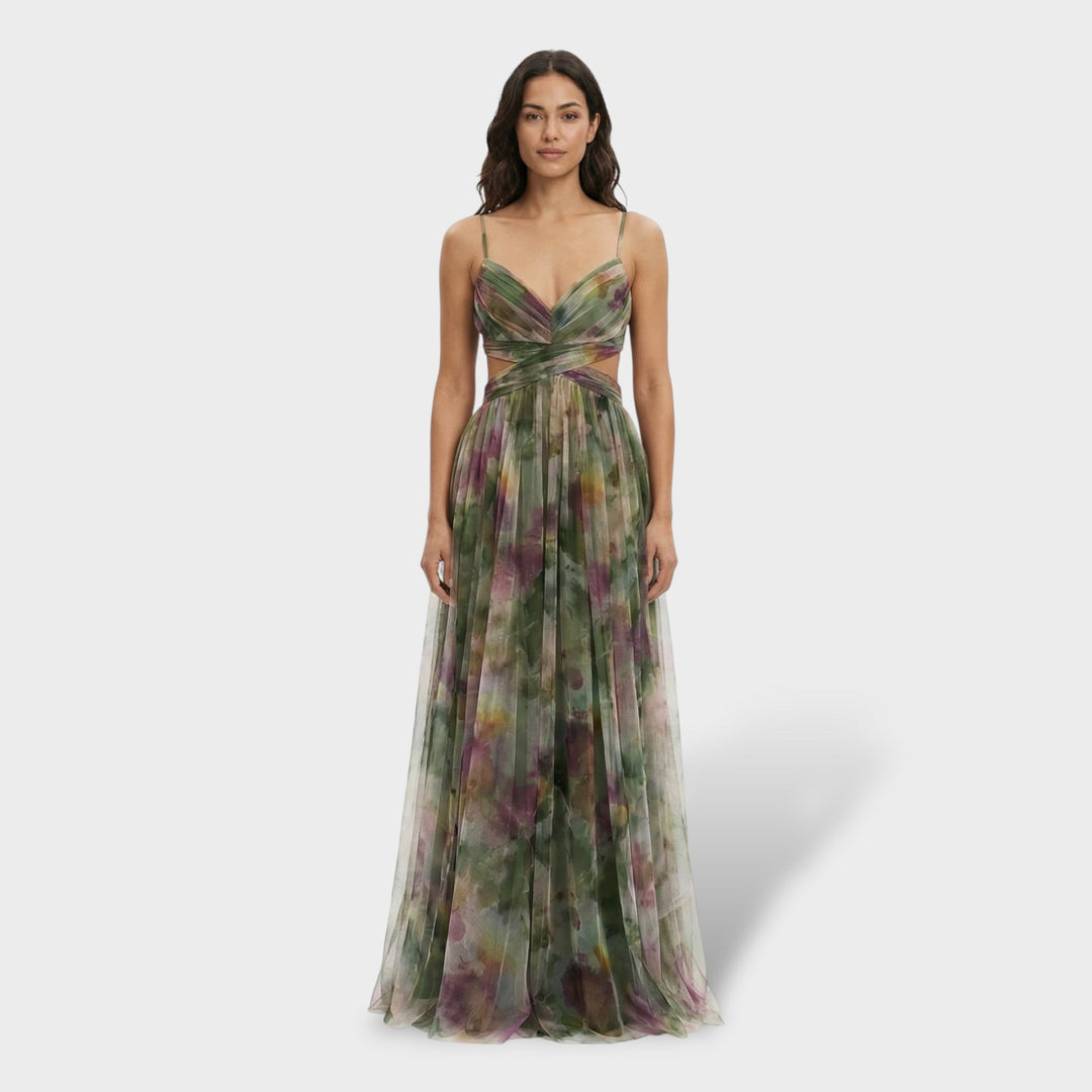 Robe Longue Florale Soirée Bretelles