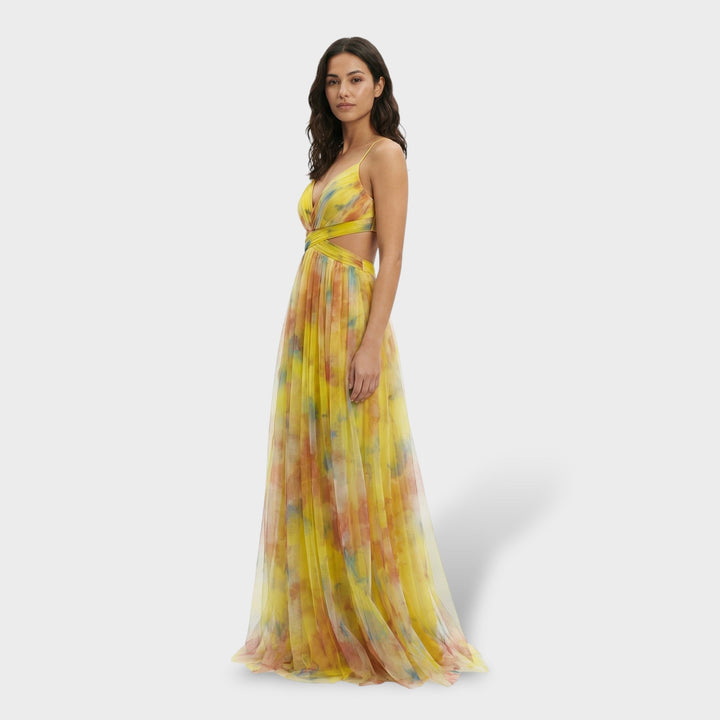 Robe Longue Florale Soirée Bretelles