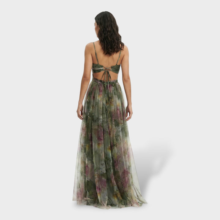 Robe Longue Florale Soirée Bretelles