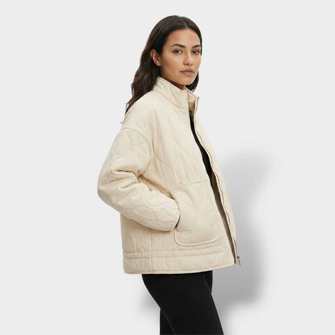 Veste Matelassée Femme Col Haut