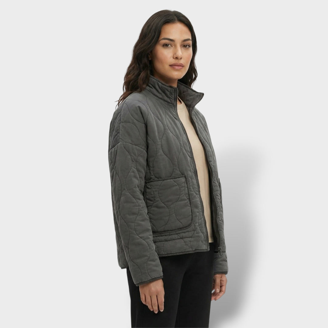 Veste Matelassée Femme Col Haut